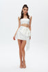 SQUARE COLLAR SHINY CROP TOP